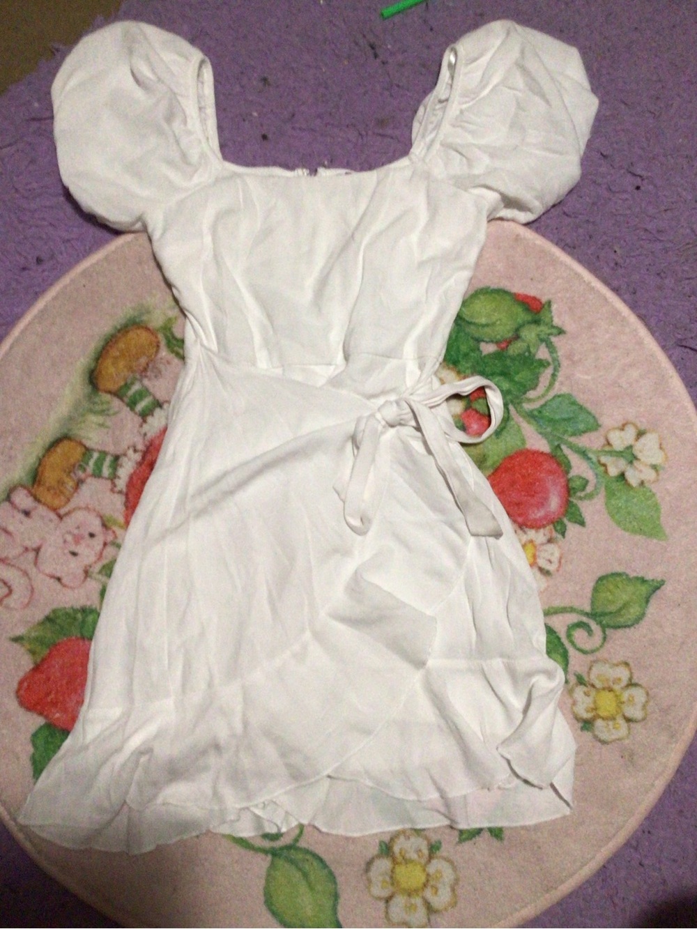 Trixxi White Puff Sleeve Wrap Midi Dress